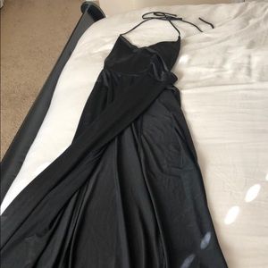 Long black halter dress